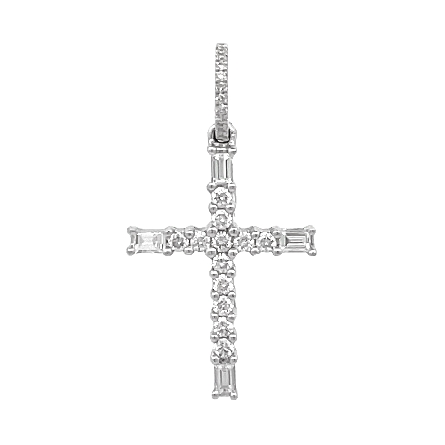 /home/earthtreasures/catalog.shopearthtreasures.com/imagedumplarge/EARTH_A7-201187.jpg 18K White Gold Cross Pendant w/26 Baguette and ...