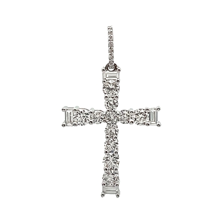/home/earthtreasures/catalog.shopearthtreasures.com/imagedumplarge/EARTH_A7-201191.jpg 18K White Gold 20x14.5mm Cross Pendant w/Round ...