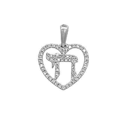 /home/earthtreasures/catalog.shopearthtreasures.com/imagedumplarge/EARTH_A7-201208.jpg 18K White Gold 11mm Chai Pendant w/65Diams=.13c...