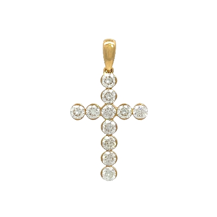 /home/earthtreasures/catalog.shopearthtreasures.com/imagedumplarge/EARTH_A7-201217.jpg 18K Yellow Gold 26.6mm Bezel Cross Pendant w/11...