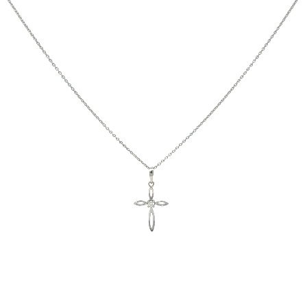 /home/earthtreasures/catalog.shopearthtreasures.com/imagedumplarge/EARTH_A7-201224.jpg 14K White Gold Adjustable 16-18inch Cross Neckl...