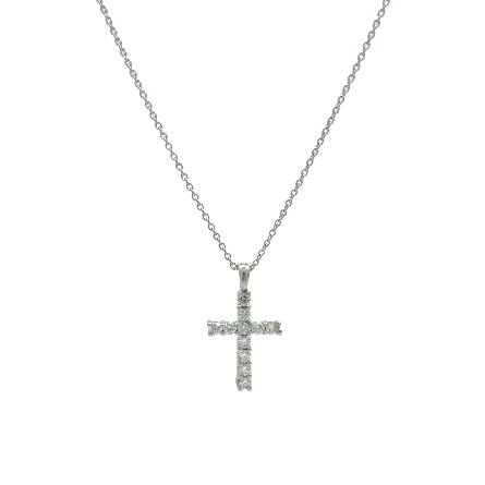/home/earthtreasures/catalog.shopearthtreasures.com/imagedumplarge/EARTH_A7-201226.jpg 14K White Gold Adjustable 16-18inch Cross Neckl...