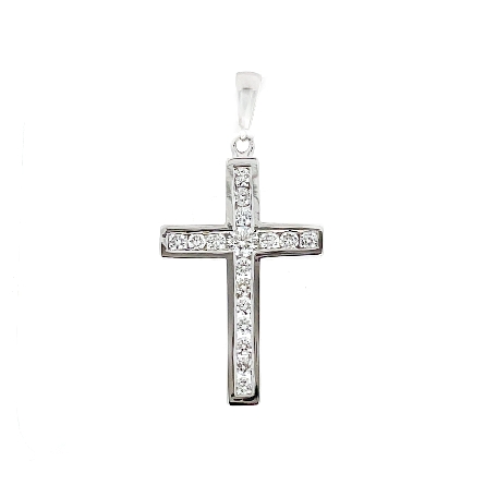 /home/earthtreasures/catalog.shopearthtreasures.com/imagedumplarge/EARTH_A7-201229.jpg 18K White Gold Channel Set Cross Pendant w/Diam...