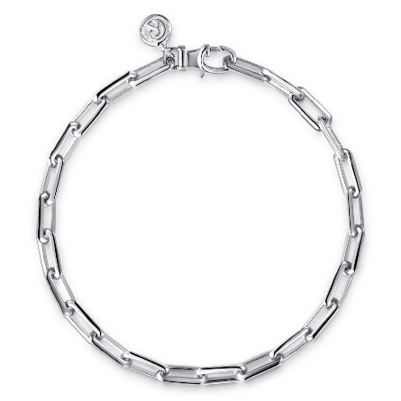 Sterling Silver Mens 8inch Paperclip Bracelet #TBM4520SVJJJ (S1636110)