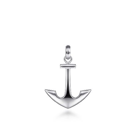 Sterling Silver High Polished Anchor Pendant (C...
