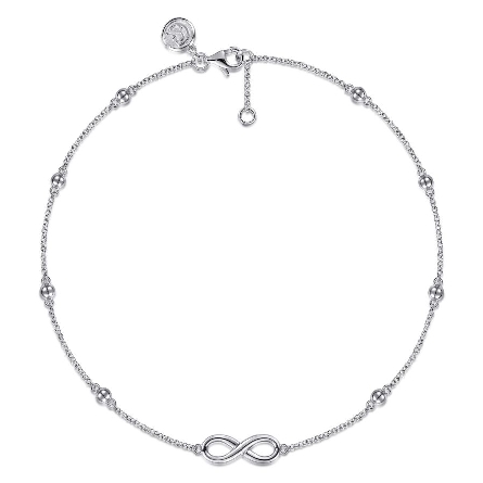 Sterling Silver 10inch Infinity and Ball Anklet...