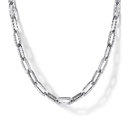 Sterling Silver 32inch Paperclip Chain Necklace...