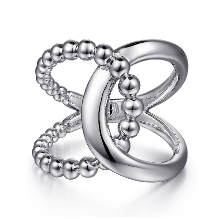 Sterling Silver Gabriel Bujukan Twist Comfort Fit Ring Size 6.5 #LR52272SVJJJ (S1823595)