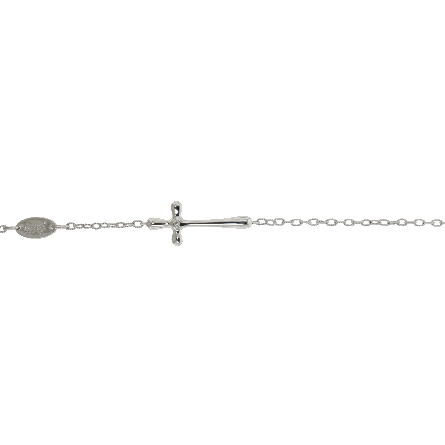Sterling Silver 7.5inch Cross and Faith Bracelet w/1Diam=.02ct #TB3053SV5JJ (S1846195) 