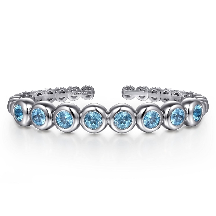 Sterling Silver Gabriel Bujukan Open Bangle Bra...