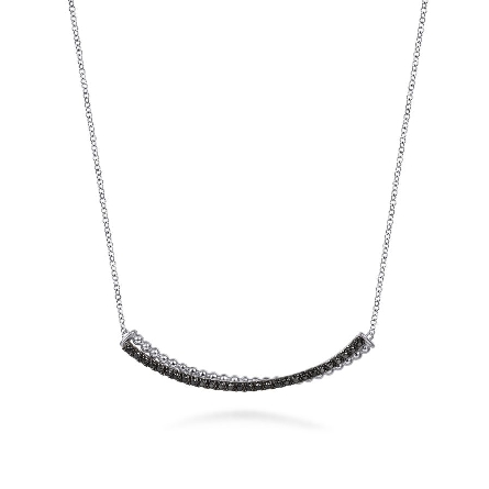 Sterling Silver 15.5-17.5inch Curved Double Bar...