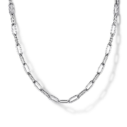 Sterling Silver Gabriel 24inch Solid Paperclip ...