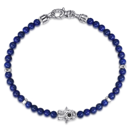 Sterling Silver Gabriel Bujukan 8inch Hamsa Bra...