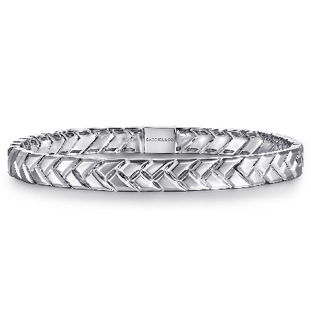 Sterling Silver 7mm Gabriel Herringbone Mens Br...