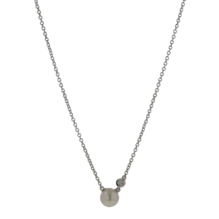 Sterling Silver 16-18inch Adjustable Pearl Neck...