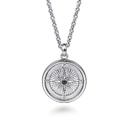 Sterling Silver Gabriel 22inch Compass Pendant ...