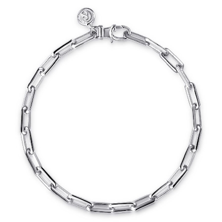 Sterling Silver Mens 8inch Paperclip Bracelet #...