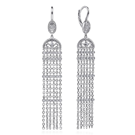 Sterling Silver Cascading Drop Lever Back Earri...