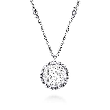 Sterling Silver Bujukan Initial S Medallion Adj...