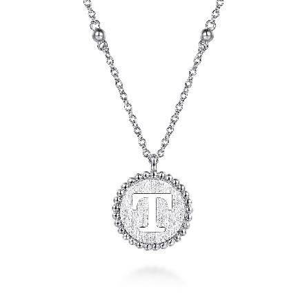 Sterling Silver Bujukan Initial T Medallion Adj...