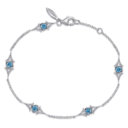 Sterling Silver Gabriel Adjustable 6.5-7inch  T...