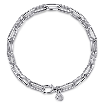 /home/earthtreasures/catalog.shopearthtreasures.com/imagedumplarge/EARTH_C13-04694.jpg Sterling Silver Mens Gabriel 8.5inch Oblong Ova...
