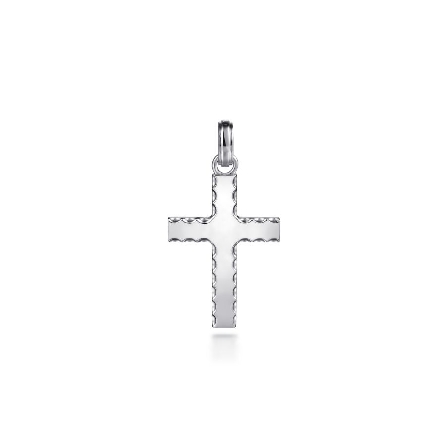 Sterling Silver Gabriel 18.4x6.2mm Beveled Edge...