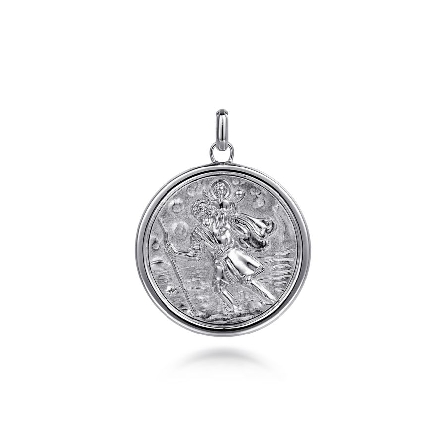 /home/earthtreasures/catalog.shopearthtreasures.com/imagedumplarge/EARTH_C13-04722.jpg Sterling Silver Gabriel Mens St.Christopher Cut...