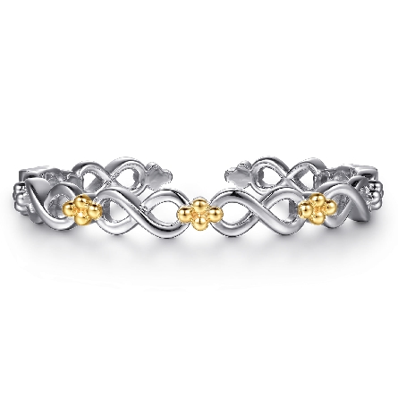 /home/earthtreasures/catalog.shopearthtreasures.com/imagedumplarge/EARTH_C13-04729.jpg Sterling Silver and 14K Yellow Gold 6inch Infin...