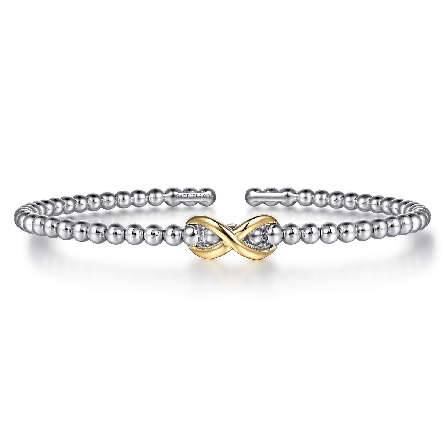 /home/earthtreasures/catalog.shopearthtreasures.com/imagedumplarge/EARTH_C13-04730.jpg Sterling Silver and 14K Yellow Gold 6inch Infin...