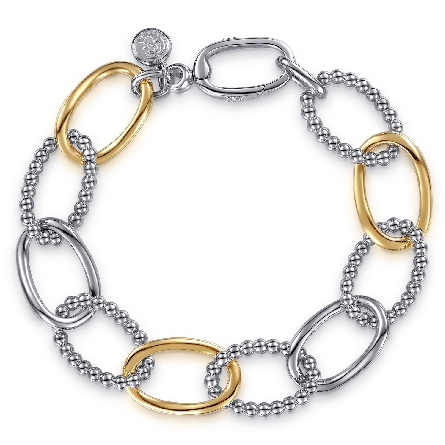 /home/earthtreasures/catalog.shopearthtreasures.com/imagedumplarge/EARTH_C13-04795.jpg Sterling Silver and 14K Yellow Gold Gabriel 7in...