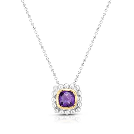 Sterling Silver &amp; 18K Yellow Gold Amethyst Quad...