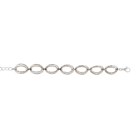 Sterling Silver and Rose Gold Plated 8-9inch Va...