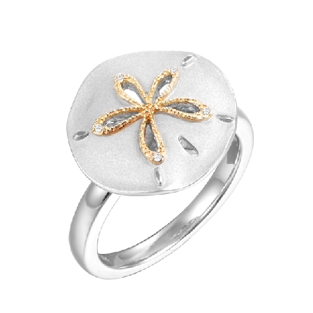Sterling Silver and 14K Yellow Gold Sand Dollar...