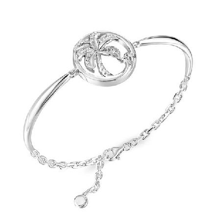 Sterling Silver 7.5-8.5inch Adjustable CZ Palm ...