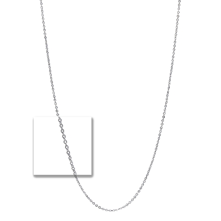 Sterling Silver Rhodium Plated 18-19inch Adjust...