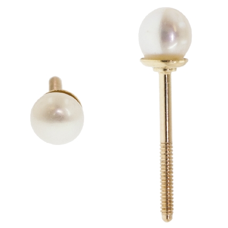 14K Yellow Gold Childs Baby Bell Screw Back 3mm...