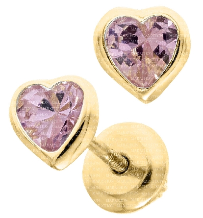 14K Yellow Gold Childs Blue CZ October Birthsto...