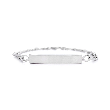 /home/earthtreasures/catalog.shopearthtreasures.com/imagedumplarge/EARTH_CC-01266.jpg Sterling Silver 6.5inch Childrens ID Bar Figaro...
