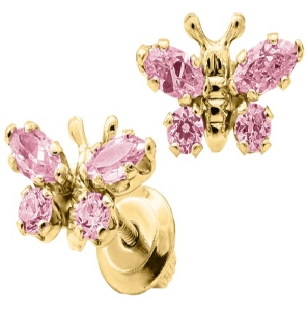 /home/earthtreasures/catalog.shopearthtreasures.com/imagedumplarge/EARTH_CC-01287.jpg 14K Yellow Gold Childs Pink CZ Butterfly Screw ...