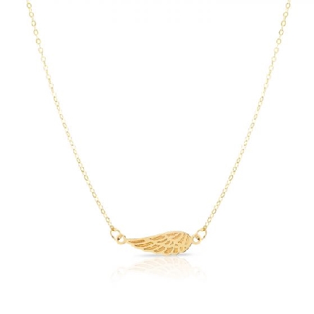 14K Yellow Gold 16-18inch Adjustable Feather Ne...