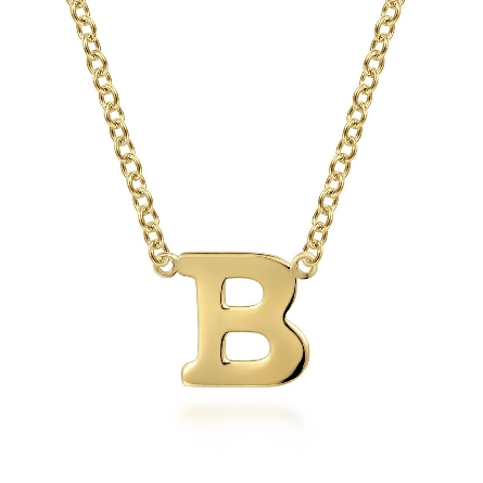 S/O 14K Yellow Gold Gabriel B Initial Necklace ...