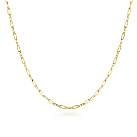 14K Yellow Gold 32inch Hollow Paperclip Necklace #NK6768H-32Y4JJJ (S1801804)