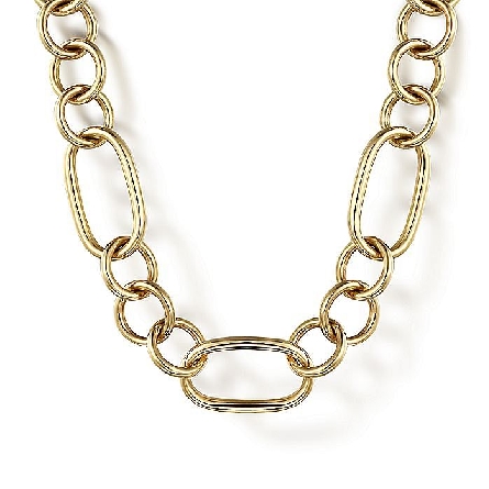 14K Yellow Gold 18inch Oval Link Chain  Necklac...