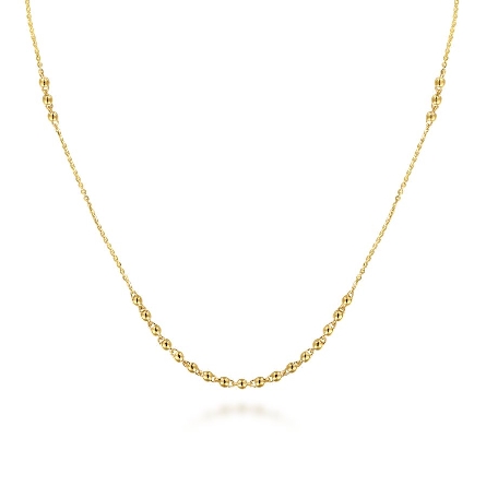 14K Yellow Gold Gabriel Bujukan 18inch Beads Ne...