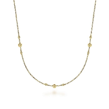14K Yellow Gold Gabriel 18inch Bujukan Bead Sta...