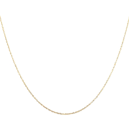 14K Yellow Gold 16inch 9R Carded Rope Chain #22...