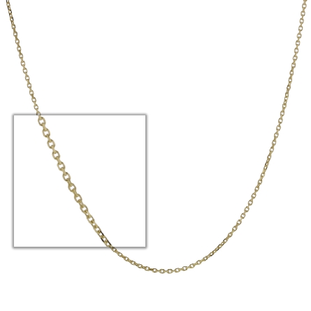 14K Yellow Gold 16inch 1.1mm Diamond-Cut Cable ...