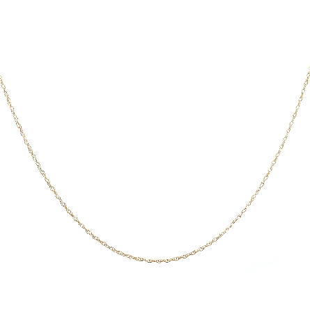 14K Yellow Gold 18inch 7R Carded Rope Chain #22...