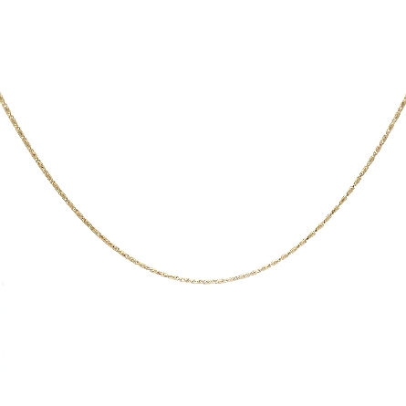 14K Yellow Gold 18inch 1.2mm Sparkle Raso Chain...
